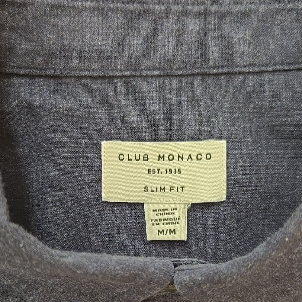 Club Monaco Dark Blue Casual Button-Down Shirt - Picture 2 of 4